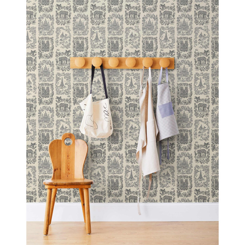 Je T'aime Paris Wallpaper | Traditional / Roll - 27" x 30', Parchment