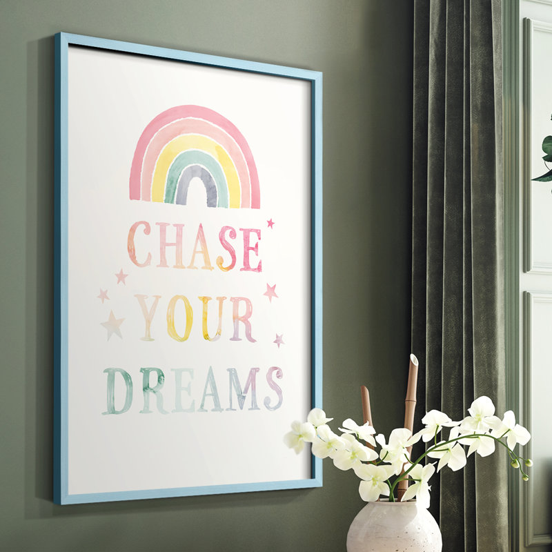 «Sweet Unicorn III», reproduction encadrée - bois massif, Cadre simple bleu, H 10 po x l 8 po