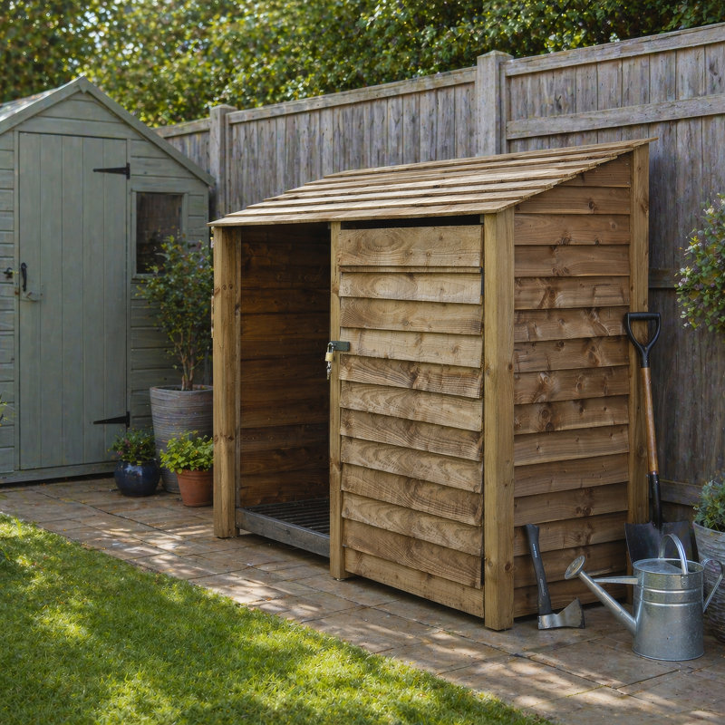 7 Ft. x 3 Ft. Log & Tool Store - Double Bay Multi Storage Unit, Rustic Brown