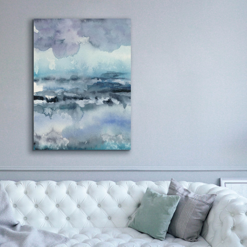«Blue Tide 1» par Chariklia Zarris, art mural épique Graffiti, 40 po x 54 po