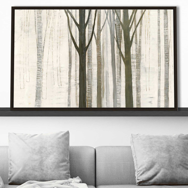 Down to the Woods on White Crop - impression, H 27,5 po x l 43,5 po x P 2 po, Cadre flottant espresso