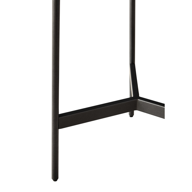 Petite table d'appoint ronde en métal gris, plateau en pierre frittée imperméable, polyvalente pour le salon, la chambre à coucher et le balcon