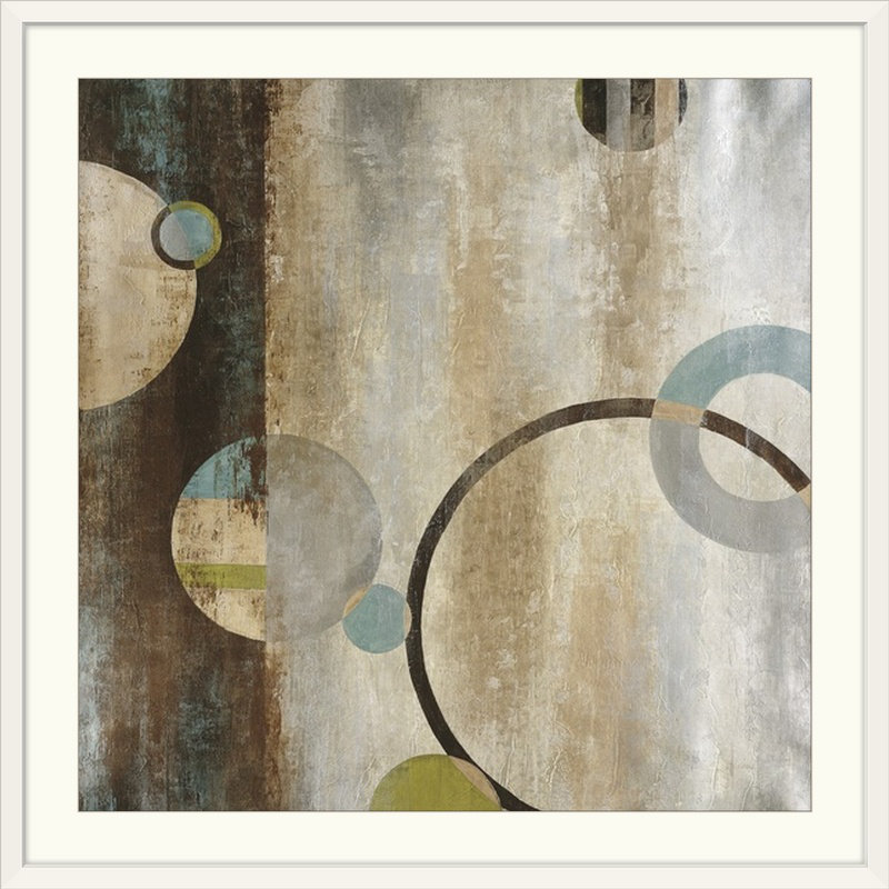 «Brody-Lee Interlocking Planets» par Liz Jardine, reproduction d'art, Cadre blanc, H 20" x l 20" x P 1"