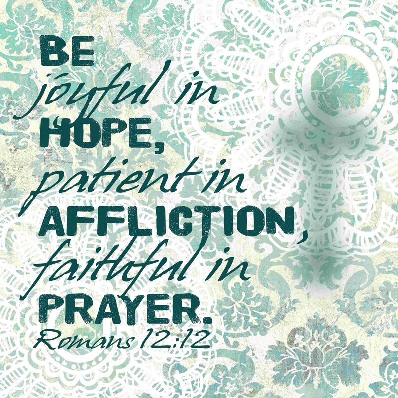 «Hope and Prayer», art textuel sur toile tendue, H 20 po x l 20 po