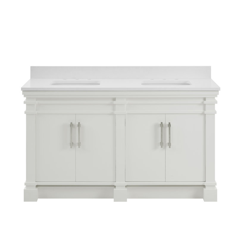 FLW Harmony 36 Wood Sink Vanity, White, 60