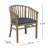 Outdoor Wooden Dining Chairs With Cushions, Set Of 2, Dark Grey,Grey Finish-792339921-792339923