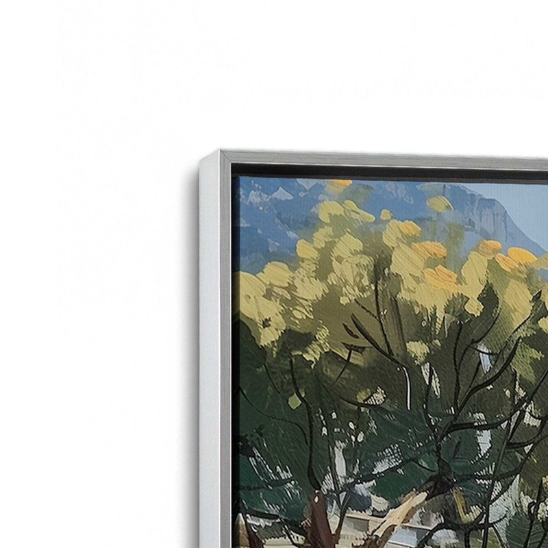 Vue de la côte d'Amalfi I, H 19 po x l 13 po, Toile avec cadre, Chrome poli