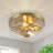 Bora Modern Flush Mount Ceiling Light With Clear And Green Textured Glass Shade-1675236105