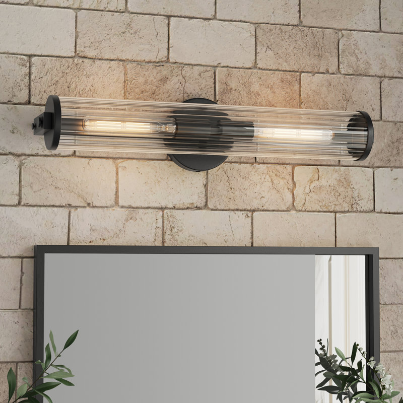 Cylora 22.75" Wide 2-Light Bath Bar, Black