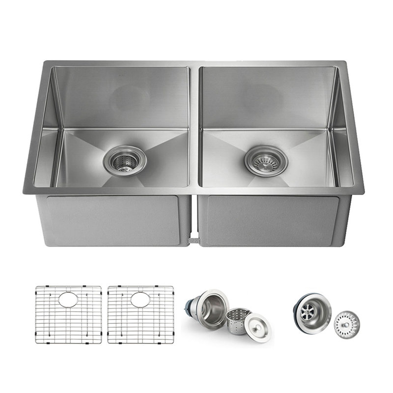 33'' L Double Bowl Stainless Steel Kitchen Sink