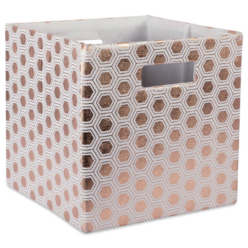 Mercer41 Decorative Bin, Copper, 11" H x 11" W x 11" D