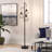 70" 3-lights Industrial Black Tree Floor Lamp