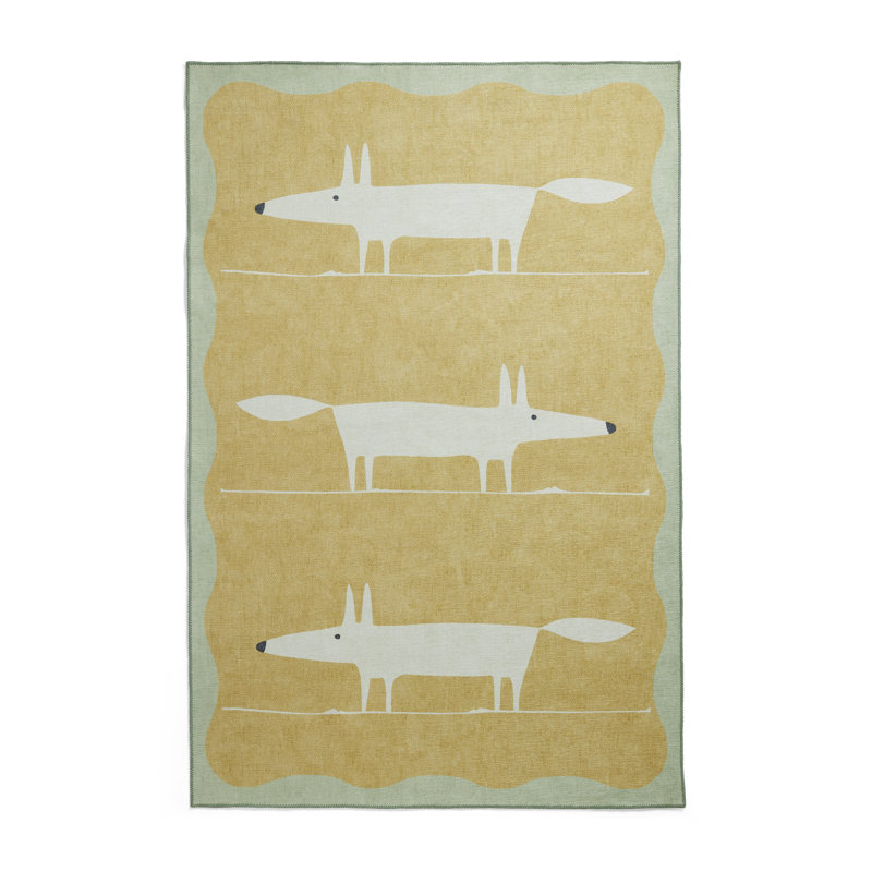 Scion Animal Print Digitally Printed 76cm X 150cm Area Rug, Yellow, Rectangle 76 x 150 cm