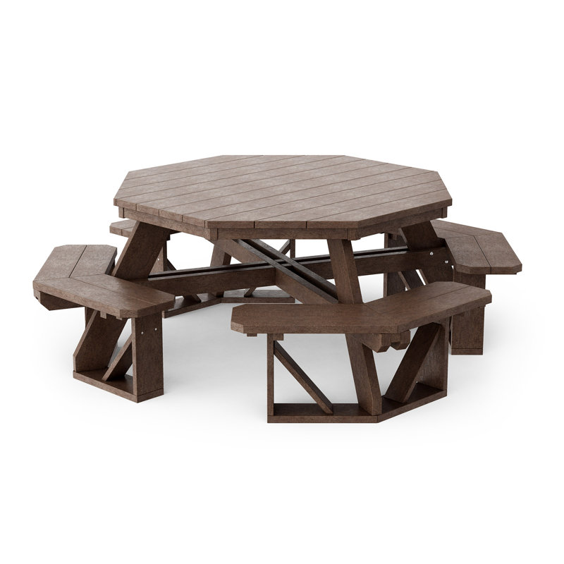 Heritage Octagon Picnic Table, Tudor Brown