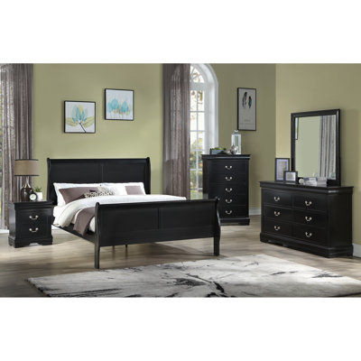Lit contemporain en bois massif de très grande taille contemporain noir - équipé d'un fond de tiroir et d'une chambre à coucher mobile en métal noir, fait de coulisses caractéristiques