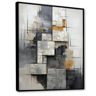 «Gray Abstract Cityscape 4 - Abstract Collages», art mural
