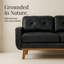 Canapé de style moderne 65 places 2 places avec accoudoirs carrés et pieds en bois massif-129683064