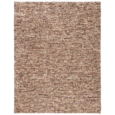 Tapis brun en laine / coton tissé à la main Highlands
