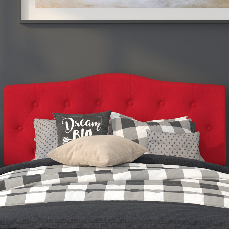 Ciriaca Arched Button Tufted Upholstered Headboard, Full, Red