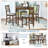 Lykes Dining Table Set, Wooden Dining Square Table Set for 4, Square Table and 4 Upholstered Chairs-829503046