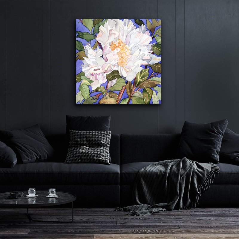 «White Peony» par Sharon Pitts, H 36 po x l 36 po x P 0,2 po
