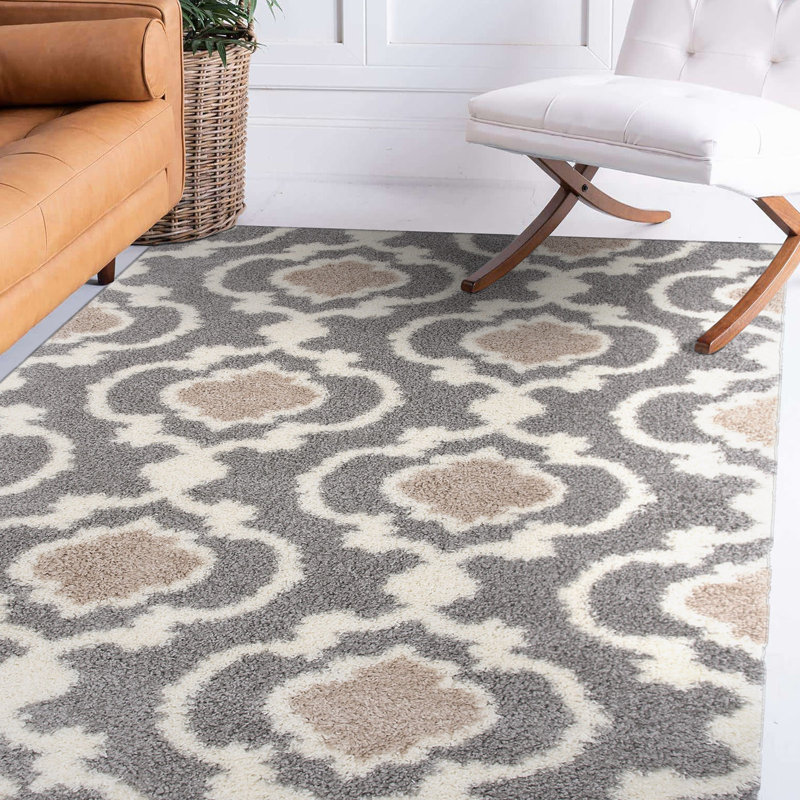 Tapis marocain gris foncé Hegwood, Rectangle de 10 pi x 14 pi