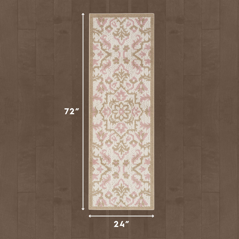 Laura Ashley Marwood, Tapis de couloir 2 pi x 6 pi, Rose et multicolore