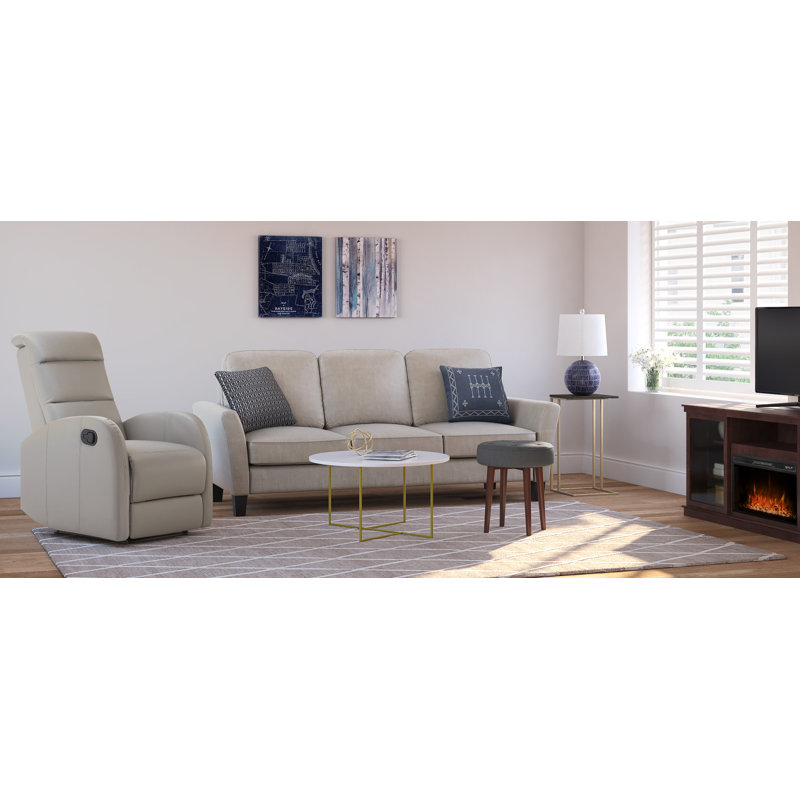Modern Stevenson Round White & Gold Coffee Table with Storage