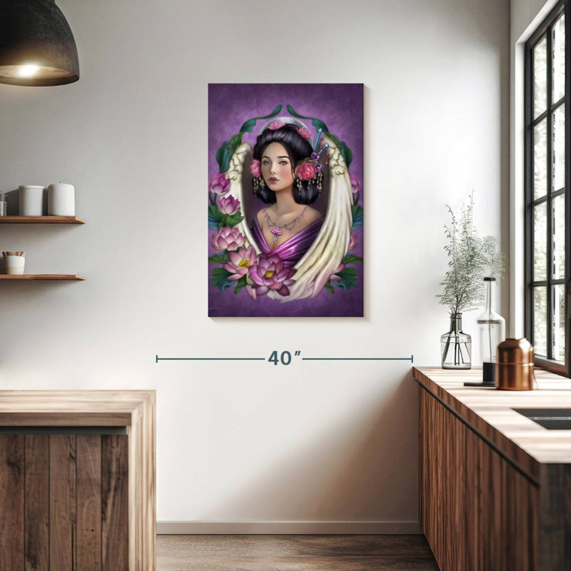 Leisha Lotus Flower Angel Guide, 36" H x 24" W