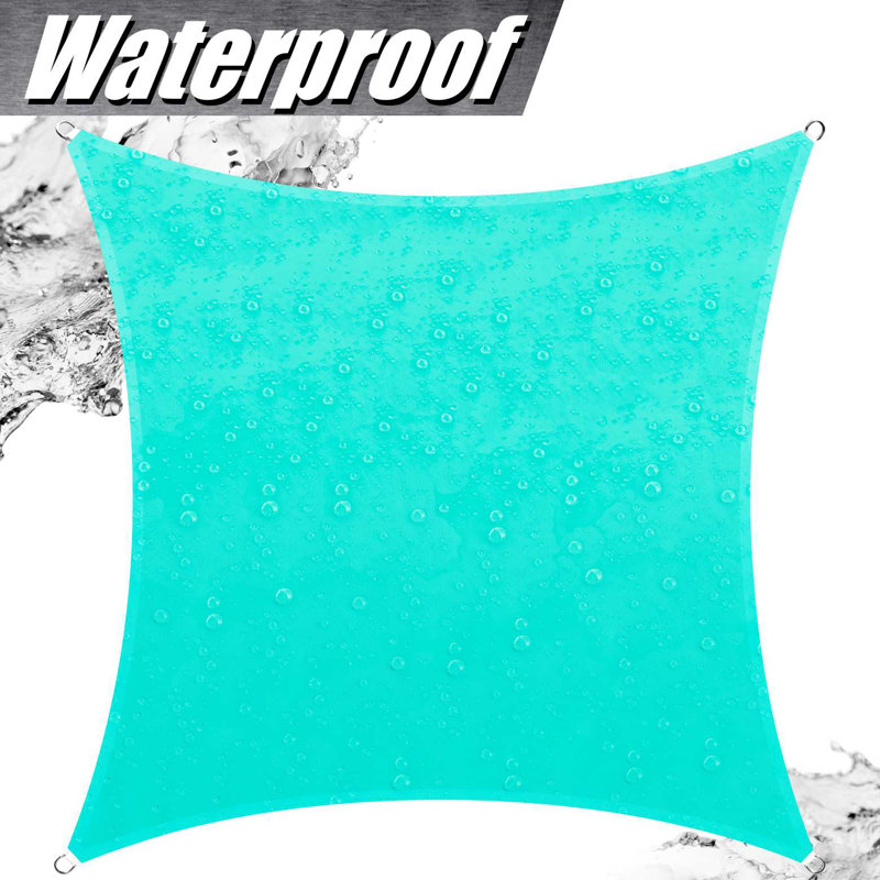 Waterproof 9.5' x 9.5' Square Shade Sail, Turquoise, 9.5' x 9.5'