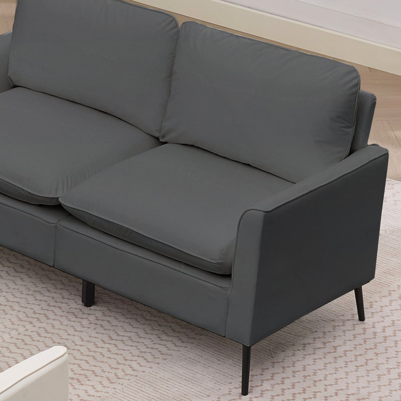 Fauteuil décontracté, Similicuir gris pâle