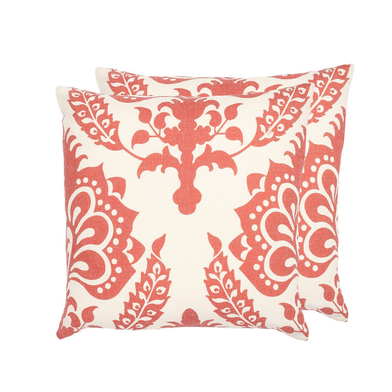 Vienna Square Pillow Cover, Pillow Cover Only - No Insert, Red Floral