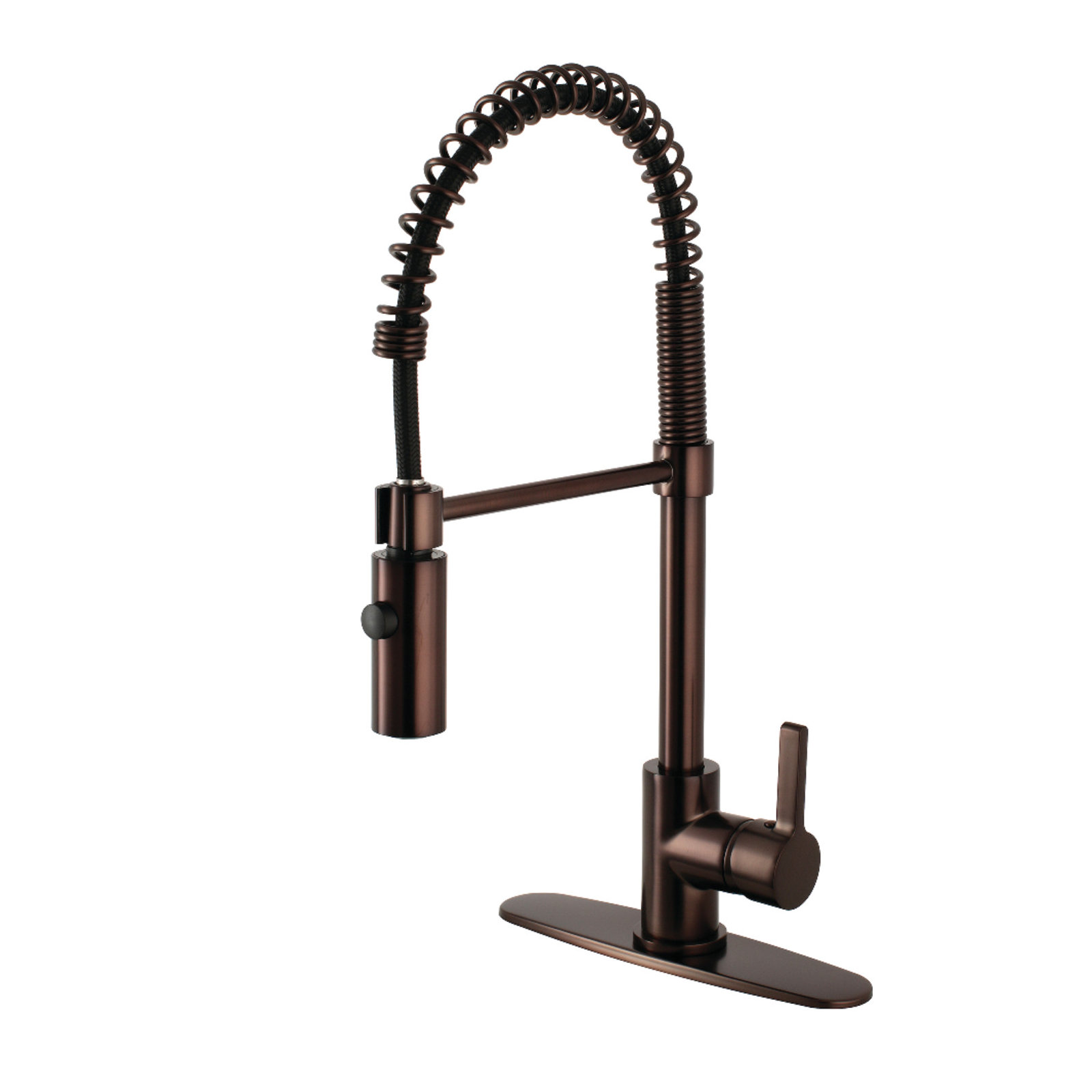 Kingston Brass Continental Single-Handle 1-Hole Deck Mount Pre-Rinse Kitchen Faucet, Oil Rubbed Bronze