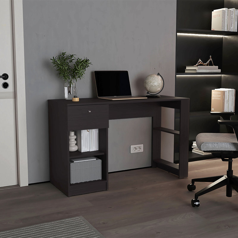 Bureau à 120 tiroirs 120 po Home, Noir