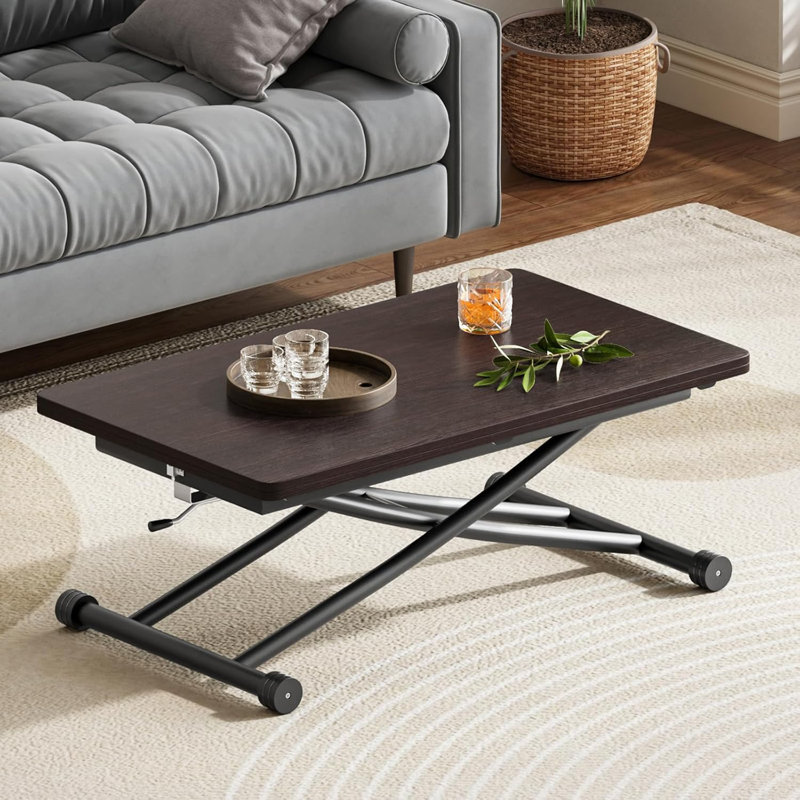 Alasca Metal Base Dining Table, Black/Black