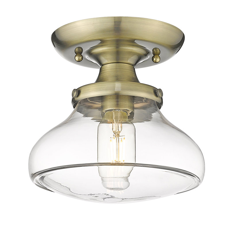 Plafonnier semi-encastré 8 lumières Dauphine, Laiton vieilli