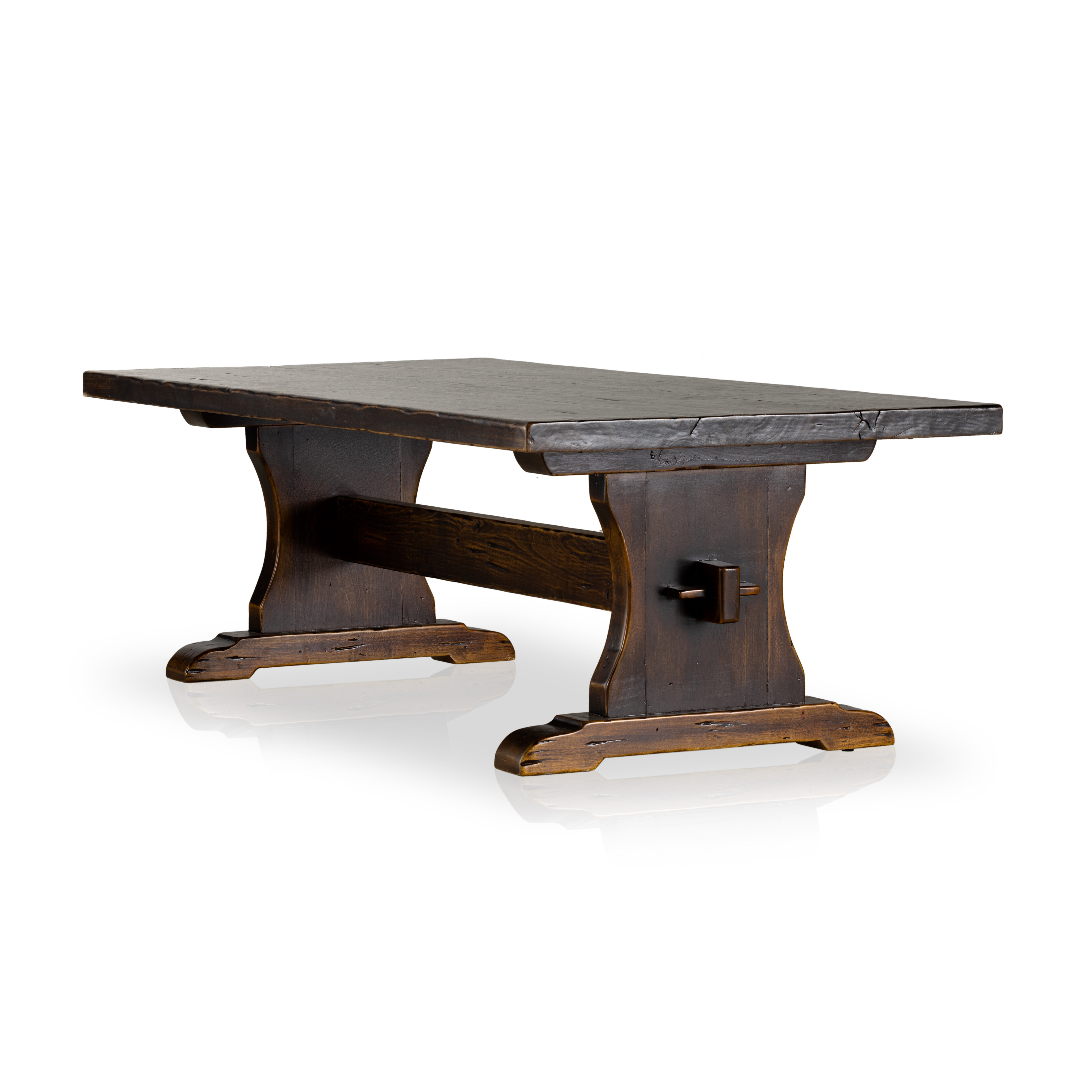 Rosalind Wheeler Aydogan Solid Wood Trestle Coffee Table | Wayfair