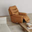Fauteuil inclinable et pivotant avec repose-pieds manuel en cuir fleur-812734617