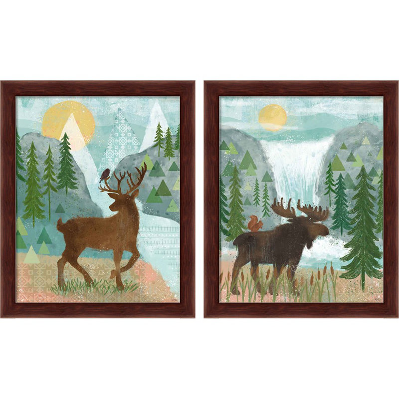 «Woodland Forest» par Véronique Charron, art encadré (ensemble de 2)
