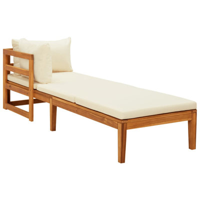 Bonet 80.8" Long Acacia Double chaise with Cushions