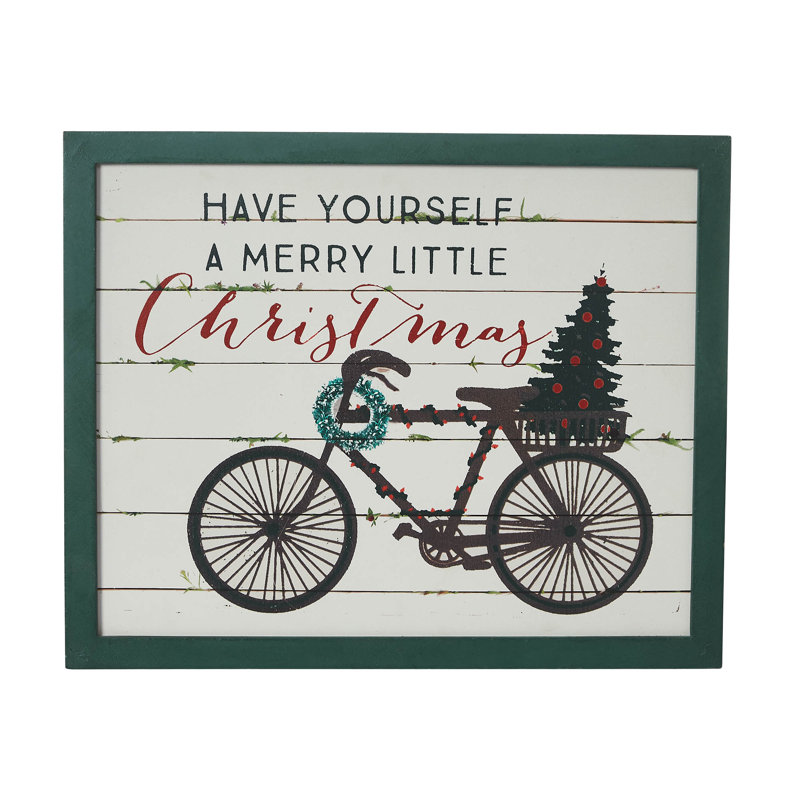 Higher Glory Have Yourself A Merry Little Christmas Bicycle Wall Hanging Sign 13x16