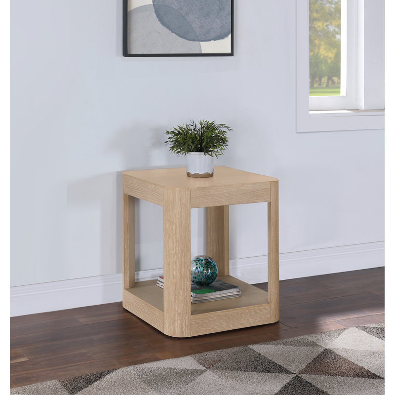 Reeves Floor Shelf End Table, Oak
