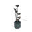 Metal Lily Flower Pouring Into Bucket Fountain with 5 Warm White LED Lights