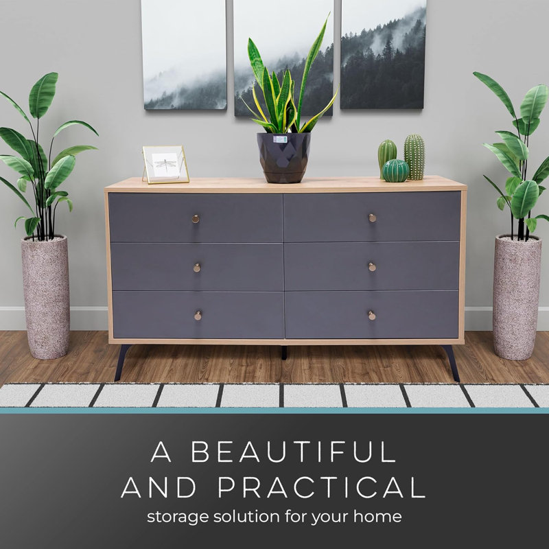 Raveena Max Chest Oak/Dark Gray, Oak/Dark Gray 