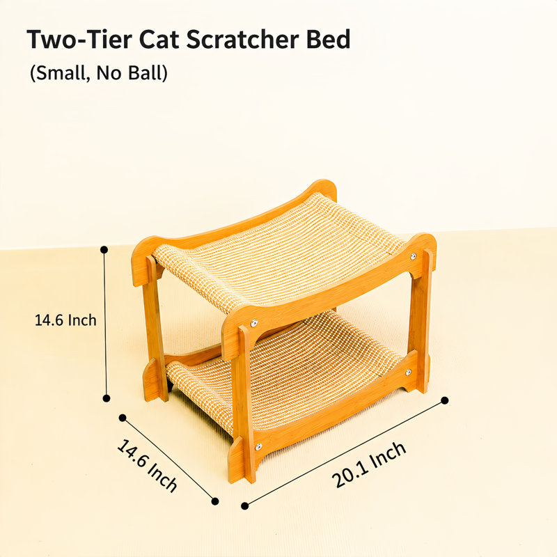 Lit à griffes pour chat en sisal 2 niveaux, Balle à gratter 20,1 po x 14,6 po x 14,6 po