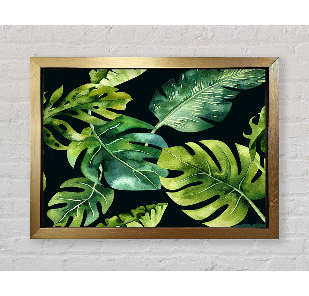 Monstera Mixed Leaves - Einzelner Bilderrahmen Druck