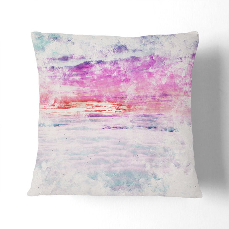 Ocean of Clouds Watercolour Cushion with Filling, 55cm H x 55cm W x 20cm D, Black
