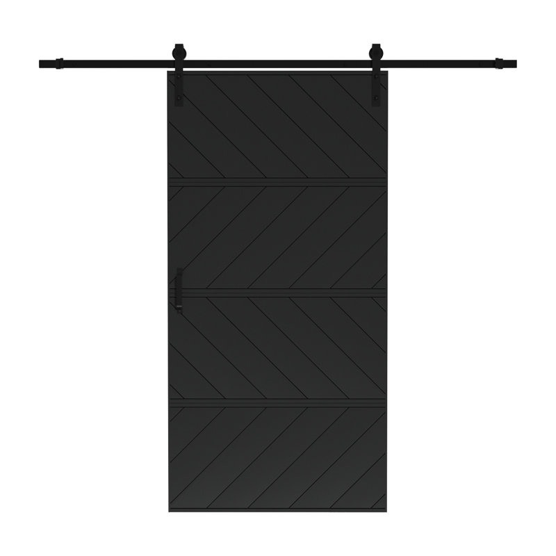 Porte de grange coulissante en bois de 42 po x 84 po de style moderne 42 po x 84 po avec ensemble de quincaillerie (installation facile)