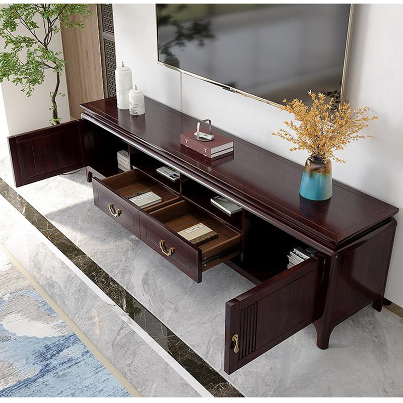 Solid wood new Chinese TV cabinet