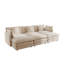 Canapé modulaire en U modulaire réversible de 111,42 po avec 3 repose-pieds en chenille de café clair-985207807